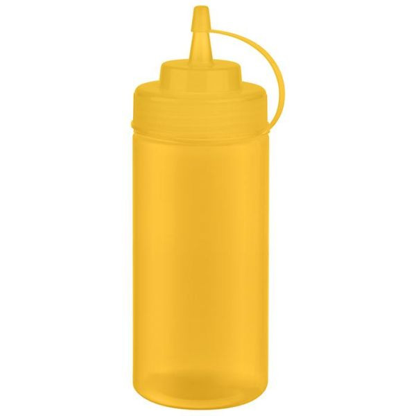 Flacons compressibles APS, paquet de 6, Ø 7 cm, hauteur : 20 cm, 490 ml, polyéthylène, jaune, avec couvercle à vis, avec bouchon, ouverture de remplissage : Ø 5,5 cm, 93254