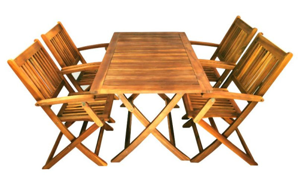 Groupe de sièges de jardin Metra, table de jardin, chaises de jardin, chaises pliantes, 10113