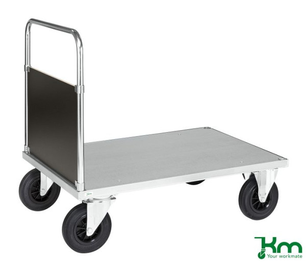 Chariot à plate-forme de cloison Kongamek avec barre de poussée, sans freins, 1200 x 800 x 900 mm, série 600, KM632-3