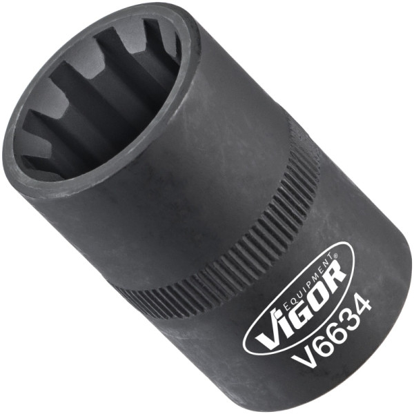 Insert de clé à douille VIGOR, carré creux 12,5 mm (1/2 pouce), profil rainuré, 20 mm, V6634