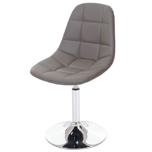 Chaise de salle à manger Mendler HWC-A60, chaise pivotante, design rétro des années 50, simili cuir gris taupe, base chromée, 74863