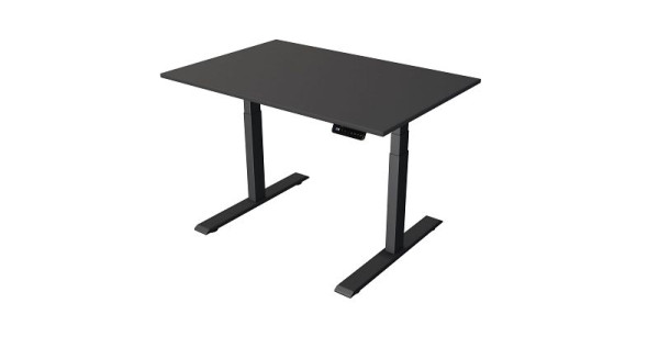 Table debout/assise Kerkmann L 1200 x P 800 mm, anthracite, réglable en hauteur électriquement de 630 à 1270 mm, anthracite/anthracite, 10270913