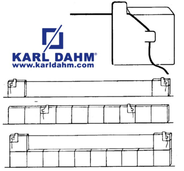 Sorcière à carrelage Karl Dahm avec cordon en caoutchouc de 5 m, 1 paire, 10036