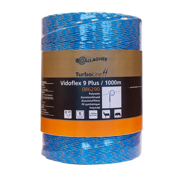 Gallagher Vidoflex 9 TurboLine Plus 1000 m bleu, 086290