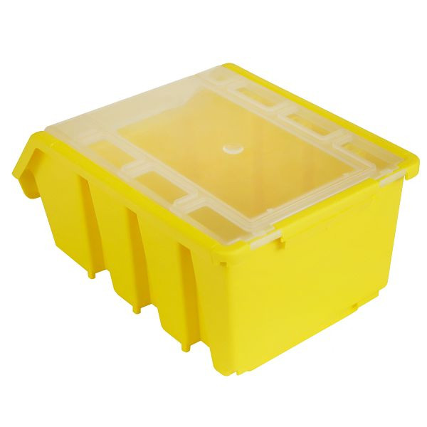 Boîte de rangement ouverte ADB avec couvercle, taille 2, jaune, 23413