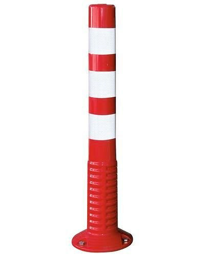 Cylindre de guidage DENIOS ComeBack, à montage automatique, avec 3 bandes blanches, hauteur 760 mm, 240-903