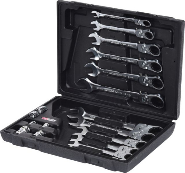 KS Tools GEARplus jeu de clés mixtes à cliquet, 18 pièces, verrouillables, 503.4868