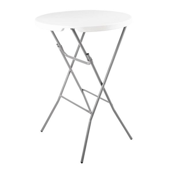 Table pliante ronde Bolero blanc 80cm, DL046