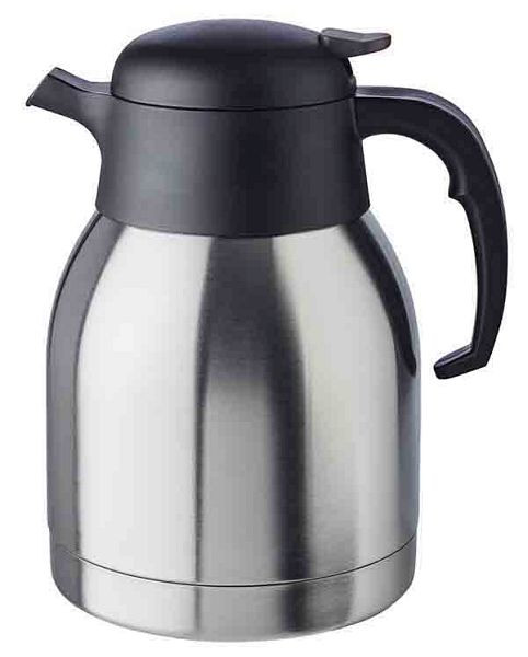 Pichet isotherme APS -CLASSIC-, Ø 14 cm, hauteur : 22 cm, 1,5 litre, acier inoxydable, polypropylène, double paroi, automatique à une main, 10911
