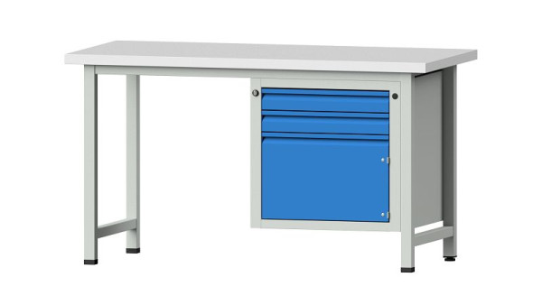 Établis ANKE Établi combiné, modèle 702 E, 1500 x 700 x 840 mm, RAL 7035/5012, KSP 40 mm, 510.510