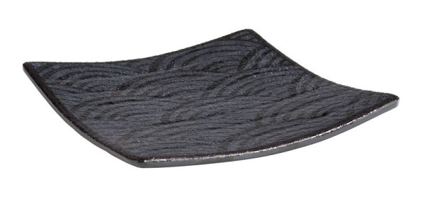 Plateau APS -DARK WAVE-, 14 x 14 cm, hauteur : 2 cm, mélamine, intérieur : décor, extérieur : noir, 84904