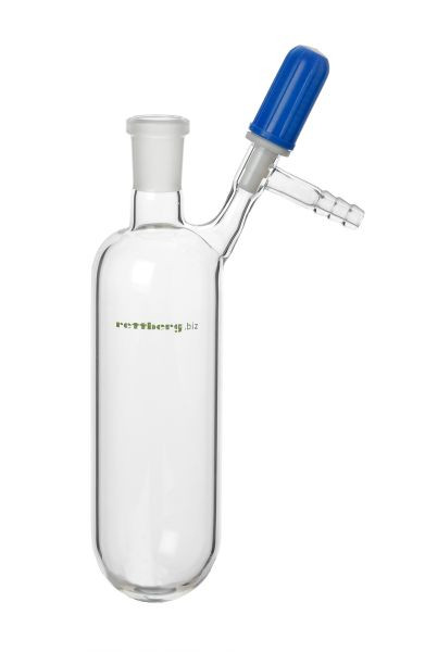 Tube Rettberg Schlenk, 100 ml, manchon NS 14,5/23, passage valve latéral PTFE 0 - 3 mm et olive 8 mm, verre borosilicaté 3,3, 134029624