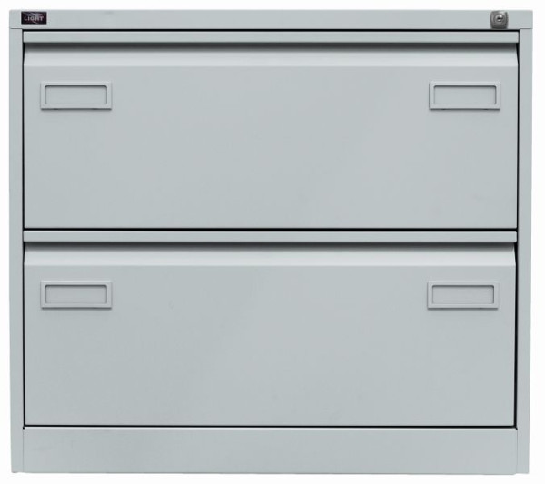 Classeur suspendu Bisley LIGHT, double rail 2 tiroirs HR, gris clair, CDF2645