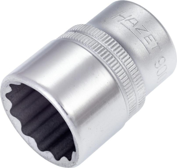 Embout pour clé à douille Hazet, double six pans, carré creux 12,5 mm (1/2 pouce), 22 mm, avec moletage, 900Z-22