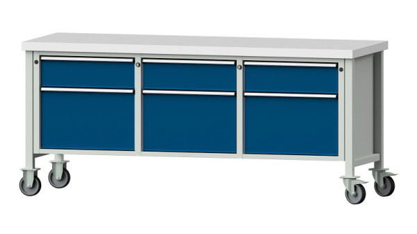 Établis ANKE Établi en caisson, modèle 223 V, 2000 x 700 x 900 mm, RAL 7035/5010, KSP 50 mm, 306.163