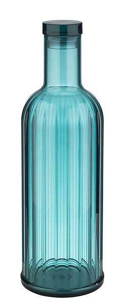 Bouteille APS -STRIPES-, Ø 9 cm, hauteur : 28,5 cm, 1 litre, MS, silicone, turquoise, 10749