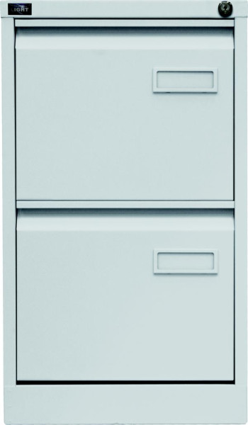 Classeur suspendu Bisley LIGHT, rail simple 2 tiroirs HR, gris clair, IPCCA12645