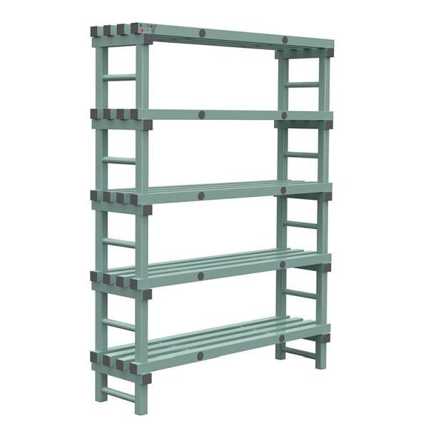 Etagère Euro REA 1400x400x1850mm, 5 montants au pas de 350mm, 308.172