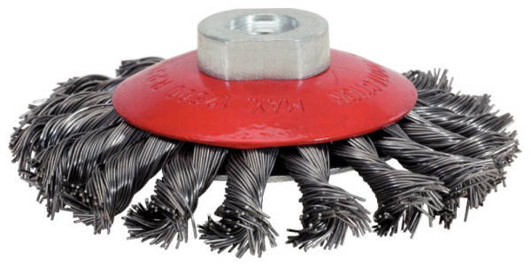 KS Tools Brosse ronde en fil d'acier inoxydable de forme conique, 0,5 mm, diamètre 100 mm, 340.0050