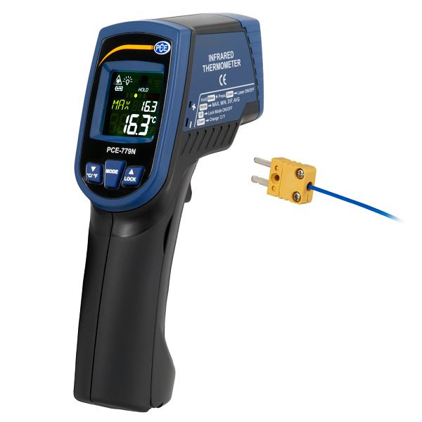 Thermomètre infrarouge PCE Instruments, -60 à +760°C, -64 à +1400°C, double laser, PCE-779N