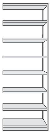 Kerkmann étagère de bureau complète Progress 500, L 960 x P 300 x H 2600 mm, gris clair, 50945211