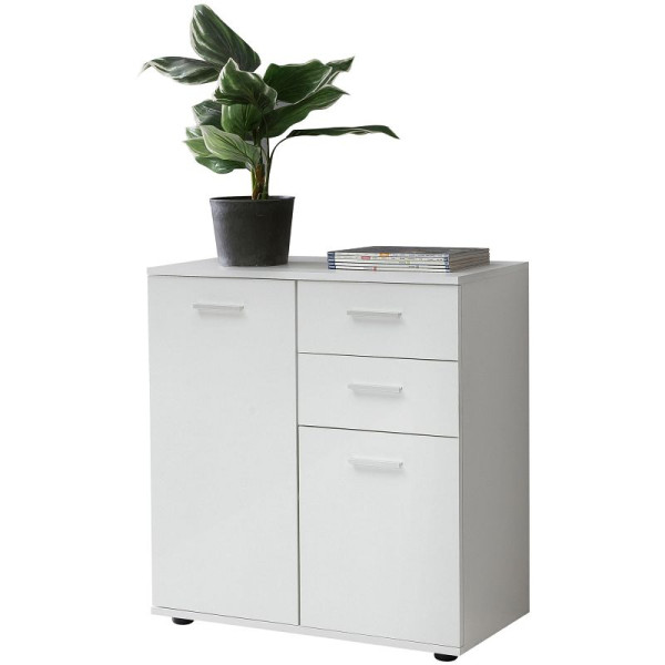 Commode Wohnling SVENJA avec portes et tiroirs 71x78x35,5cm bois blanc, WL5.287