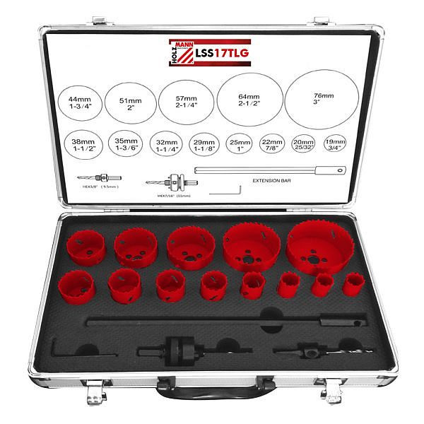 Jeu de scies cloche Holzmann 19-76 mm HSS, LSS17TLG