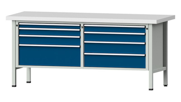 Établis ANKE Établi en caisson, modèle 144 VX, 2000 x 800 x 900 mm, RAL 7035/5010, KSP 50 mm, 330.167