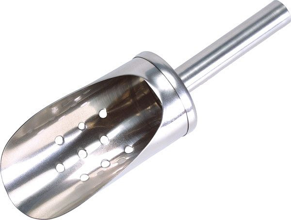 Cuillère à glace APS, Ø 5 cm, longueur 20 cm, inox, perforée, 93191