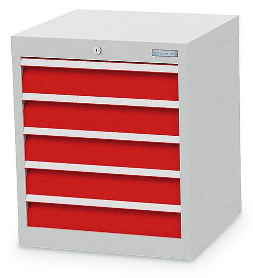 Armoire à tiroirs Bedrunka+Hirth, profondeur 500 mm, R 18-16, nombre de tiroirs : 5, dimensions en mm (LxPxH) : 530 x 500 x 619, hauteur des panneaux en mm : 5x100, 46 500-75