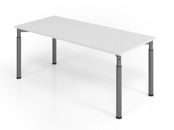 Bureau Hammerbacher YS19, 180 x 80 cm, plateau : gris, épaisseur 25 mm, chant épais en ABS, forme rectangulaire, graphite, VYS19/5/G