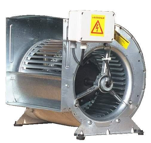Ventilateur centrifuge AIRFAN, aspiration double face avec moteur fermé IP55, 15 kg, 1~230 V : 0,42 kW 1400 tr/min, AK9/7-4M