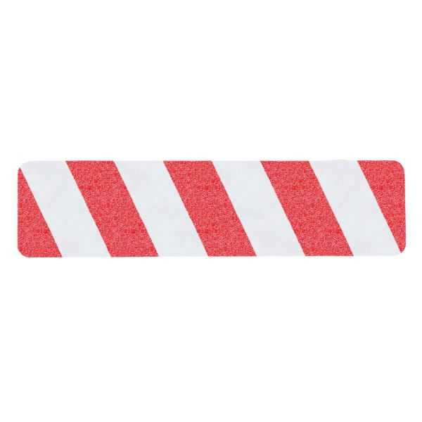 m2 revêtement antidérapant marquage d'avertissement rouge/blanc bandes individuelles 150x610mm, UE : 10 pièces, M1YV101501