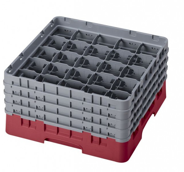 Panier de lavage Cambro 25 compartiments Camrack® 21,5 cm canneberge, lot de 2, 25S800416