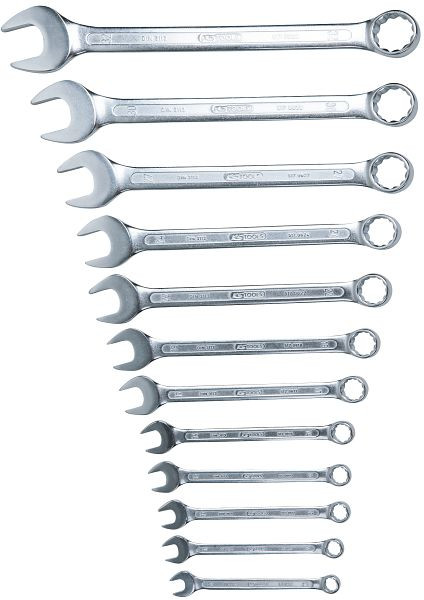 Jeu de clés mixtes KS Tools, coudées, 12 pièces 10-32 mm, 517.0085