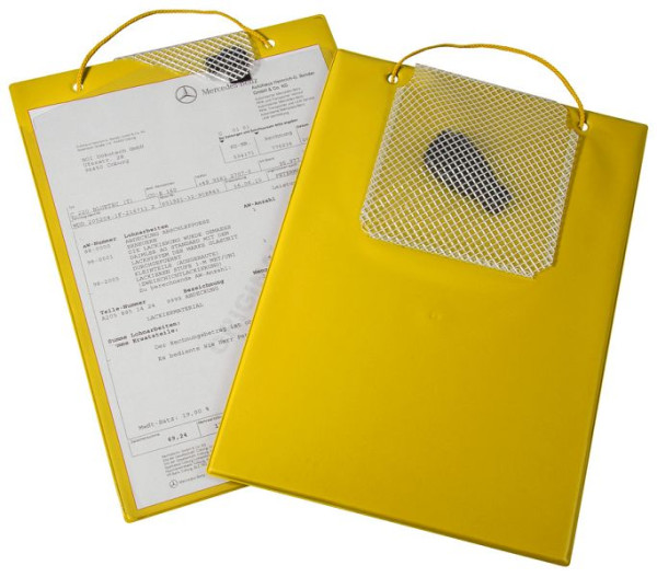 Sac de commande Eichner "Plus" avec compartiment à clés, jaune, taille : DIN A4, UE : 10 pièces, 9015-00389