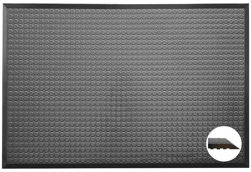 Ergomat Infinity Deluxe Black salle blanche + tapis anti-fatigue, longueur 120 cm, largeur 90 cm, IND90120-BK