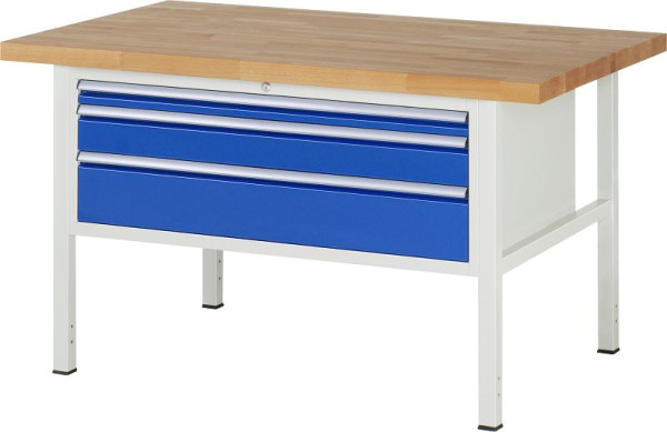Etabli RAU série 8000 - modèle 8326, L1500 x P900 x H840-1040 mm, base système L1235 x P850 x H800-1000 mm, 03-8326A2-159B4H.11