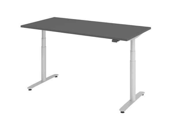 Hammerbacher bureau assis-debout électrique 160x80cm graphite/argent, VXDLR16/G/S