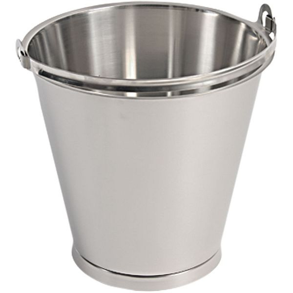 Seau en acier inoxydable Linden PREMIUM, avec pneus de sol, avec échelle, 15 litres, KG0402150