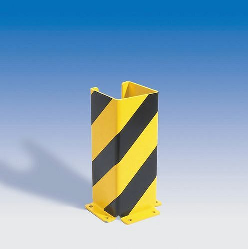 Support antichoc DENIOS en acier, profilé en U, hauteur 400 mm, épaisseur 6 mm, jaune/noir, 180-224
