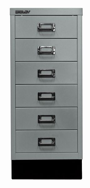 Bisley MultiDrawer™, série 29 avec base, DIN A4, 6 tiroirs, argent, L296S355