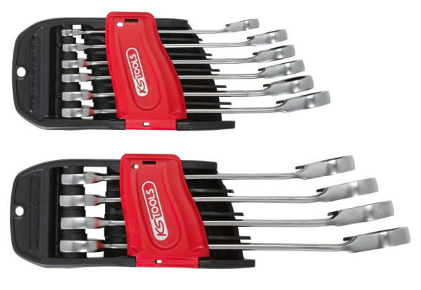 KS Tools DUO jeu de clés mixtes à cliquet, 10 pièces avec fonction cliquet, commutable, 503.5950