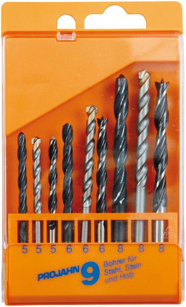Projahn cassette en plastique acier / pierre / bois 9 pièces 5-8 mm, 67035