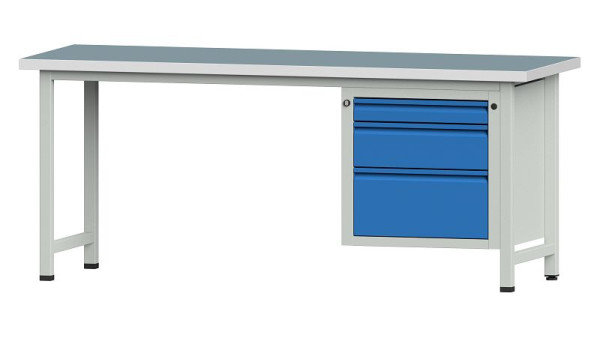 Établis ANKE Établi combiné, modèle 730 E, 2000 x 700 x 840 mm, RAL 7035/5012, UBP 40 mm, 510.812