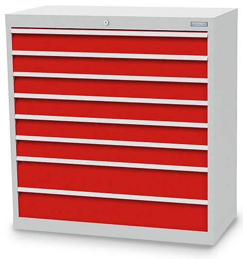 Armoire à tiroirs Bedrunka+Hirth, profondeur 500 mm, R 36-16, 980 x 500 x 1019 mm, 8 x tiroirs (6x 100 VA, 2x 150 VA), capacité de charge 50 kg, 90 620