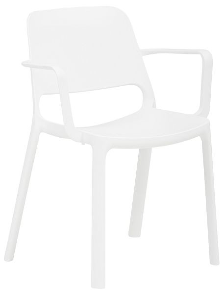 Mayer Sitzmöbel myNUKE chaise empilable avec accoudoirs, plastique blanc, cadre blanc, 2051_61