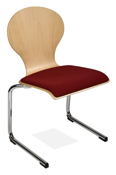 Chaise empilable Kaiser-Sitzmöbel cantilever KS28-N2SP2, forme : N2, assise rembourrée, UE : 6 pièces, KS28-N2SP2