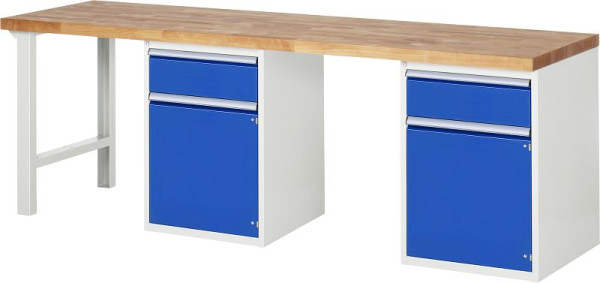 Etabli RAU série 7000 - modèle 7502-8, L2500 x P700 x H890 mm, base système L2500 x P650 x H850 mm, 03-7502A8-257B4M.11