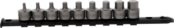 KS Tools Jeu de douilles 3/8", à six pans creux, courtes, 9 pièces, 4-14 mm, 917.4000